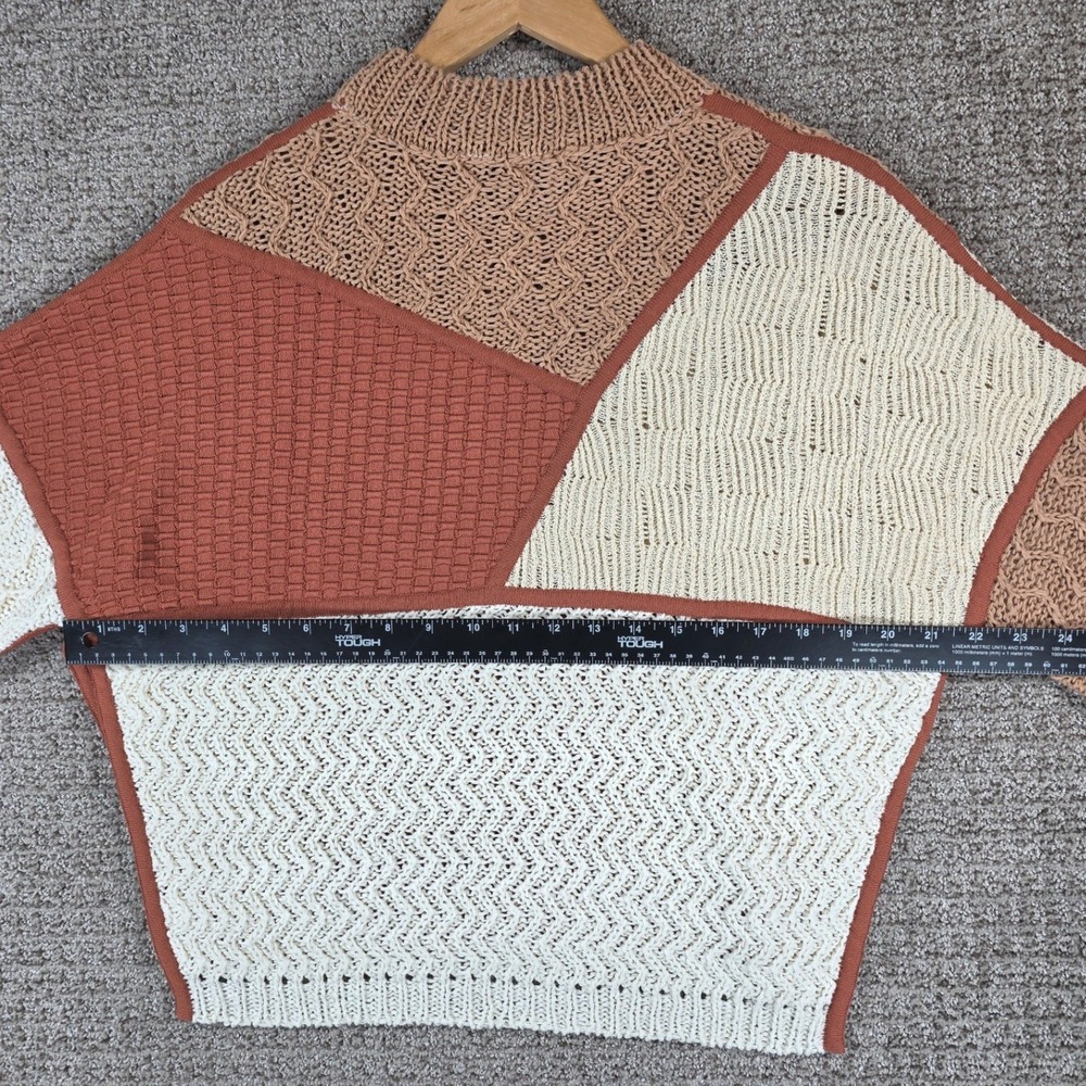 Nanushka June Patchwork Knit Mock Neck Sweater 3D… - image 11